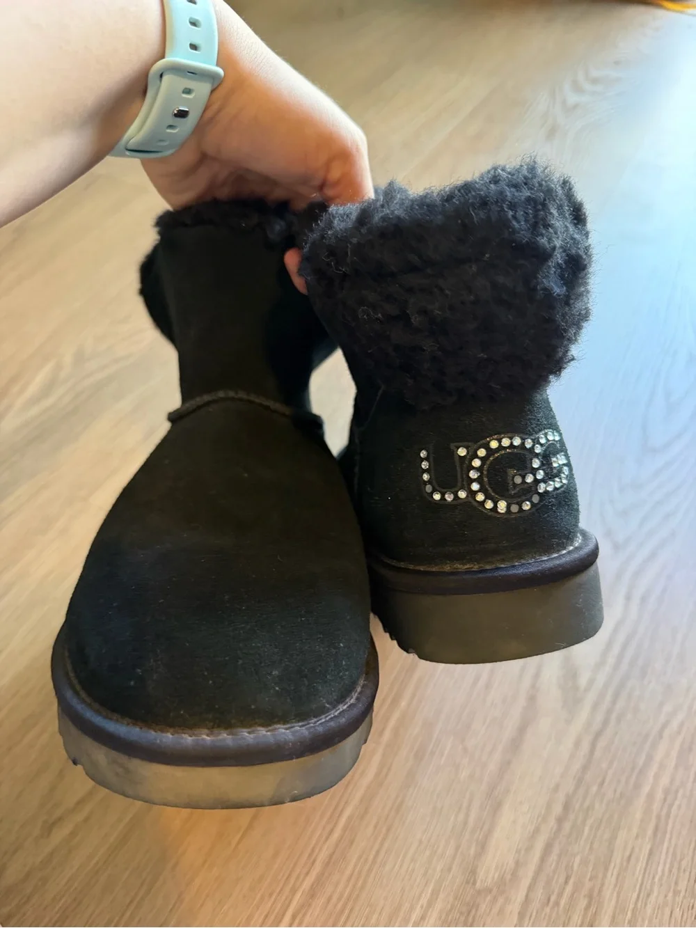 Black Suede Cozy UGG Winter Boots